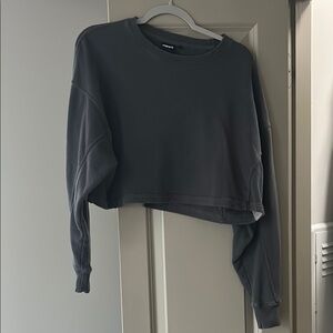 Women's Gray Cropped Sweatshirt
